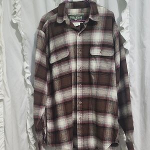 Field & Stream Men's Red and Brown Plaid Shirt